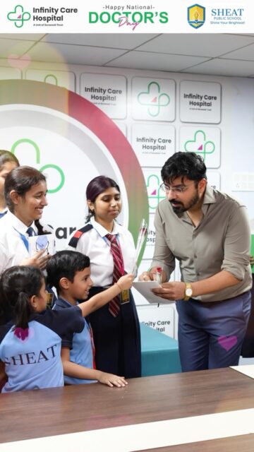 Honouring the hands that heal, with hearts full of gratitude. 🌹Doctors’ Day became even more meaningful as the students of SHEAT Public School visited Infinity Care Hospital to celebrate our doctors with handmade cards, roses, and heartfelt appreciation.Their thoughtful gesture beautifully reflected the values of respect, kindness, and gratitude, making the day memorable for everyone.To every doctor who makes a difference every day—thank you. ❤️#DoctorsDay #InfinityCareHospital #SHEATPublicSchool #ThankYouDoctors #HealingHands HealthcareHeroes GratefulHearts CommunityCare Compassion DoctorsDay2026 Respect CareBeyondMedicine